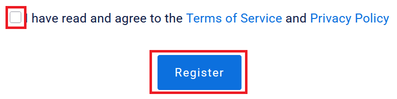 海外VPS業者「Hyonix」アカウント生成ページの「Register」ボタンの位置